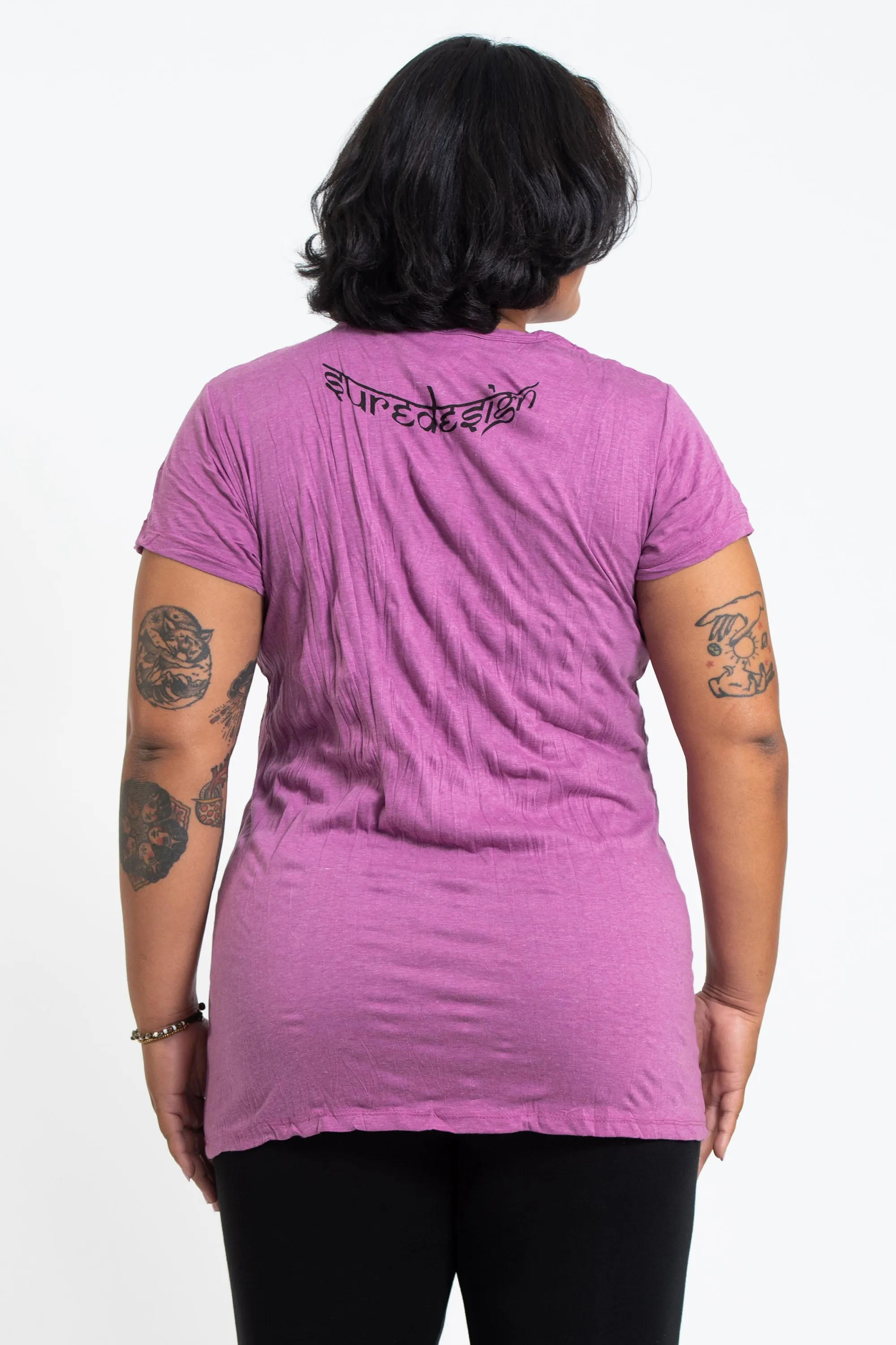 Plus Size Womens Weed Owl T-Shirt in Pink