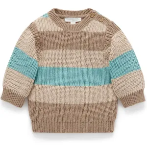 Purebaby Cosy Jumper - Dusty Blue Stripe