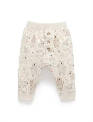 Purebaby Quilted Slouchy Track Pants - Catching Fish Print