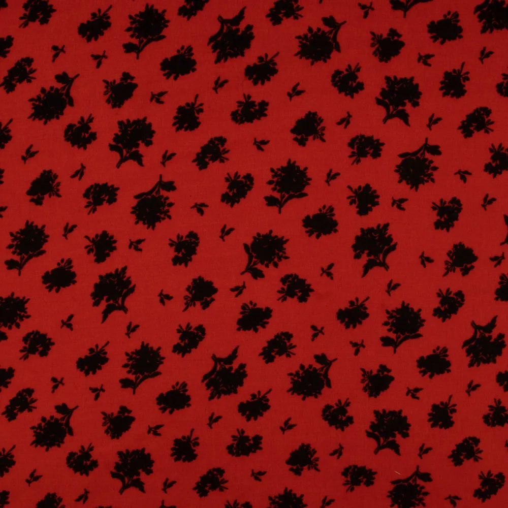 Rayon Voile Print - ELOINE - Dandelion - Red