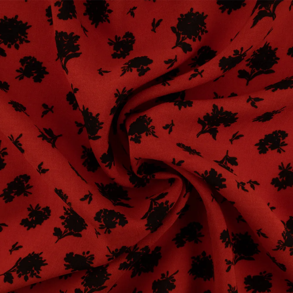 Rayon Voile Print - ELOINE - Dandelion - Red