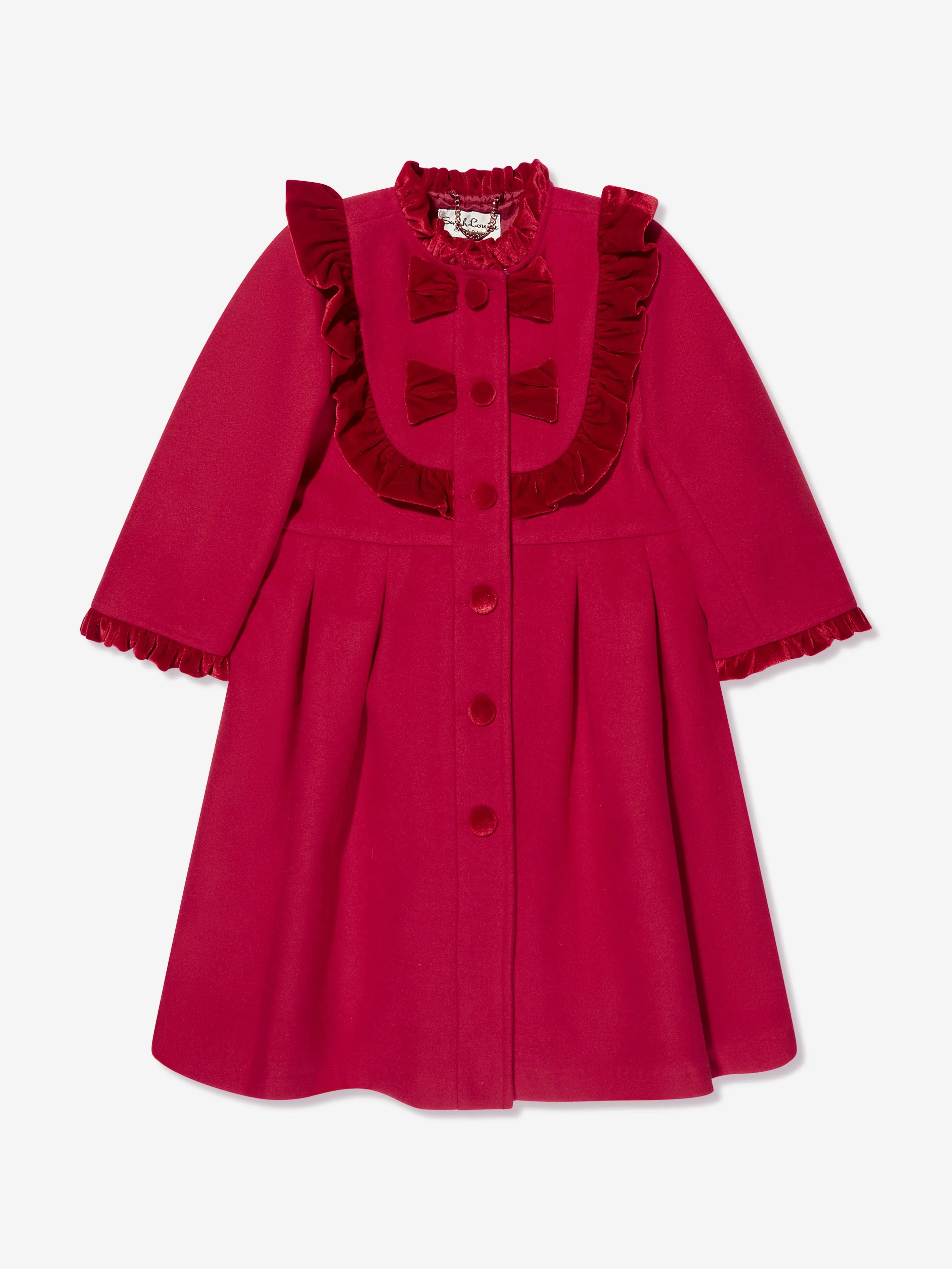 Sarah Louise Girls Coat And Hat Set in Red