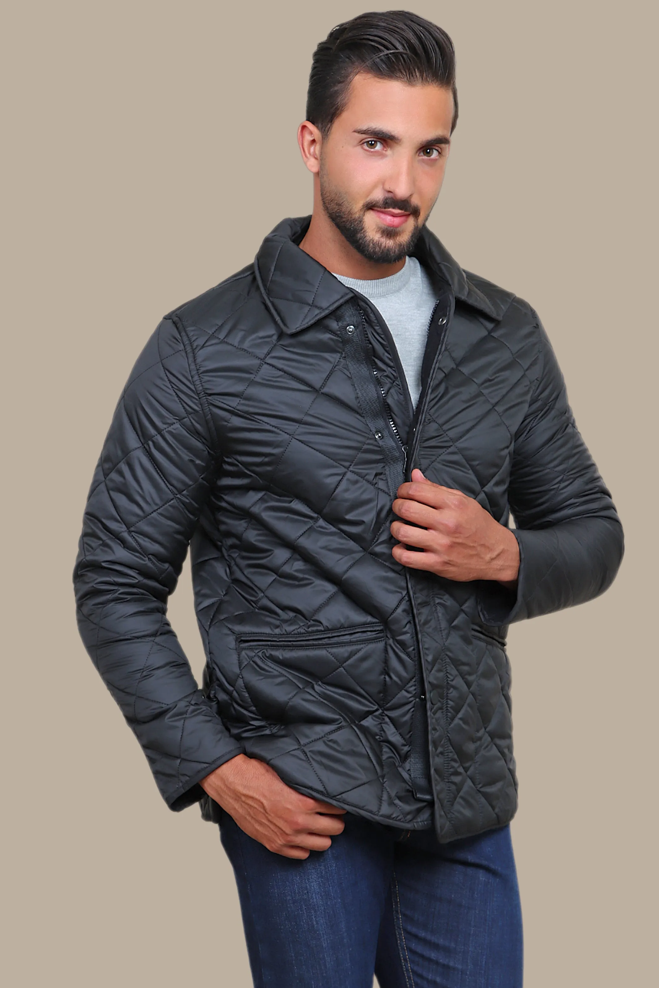 Slant Pocket Lightweight Puffer Jacket