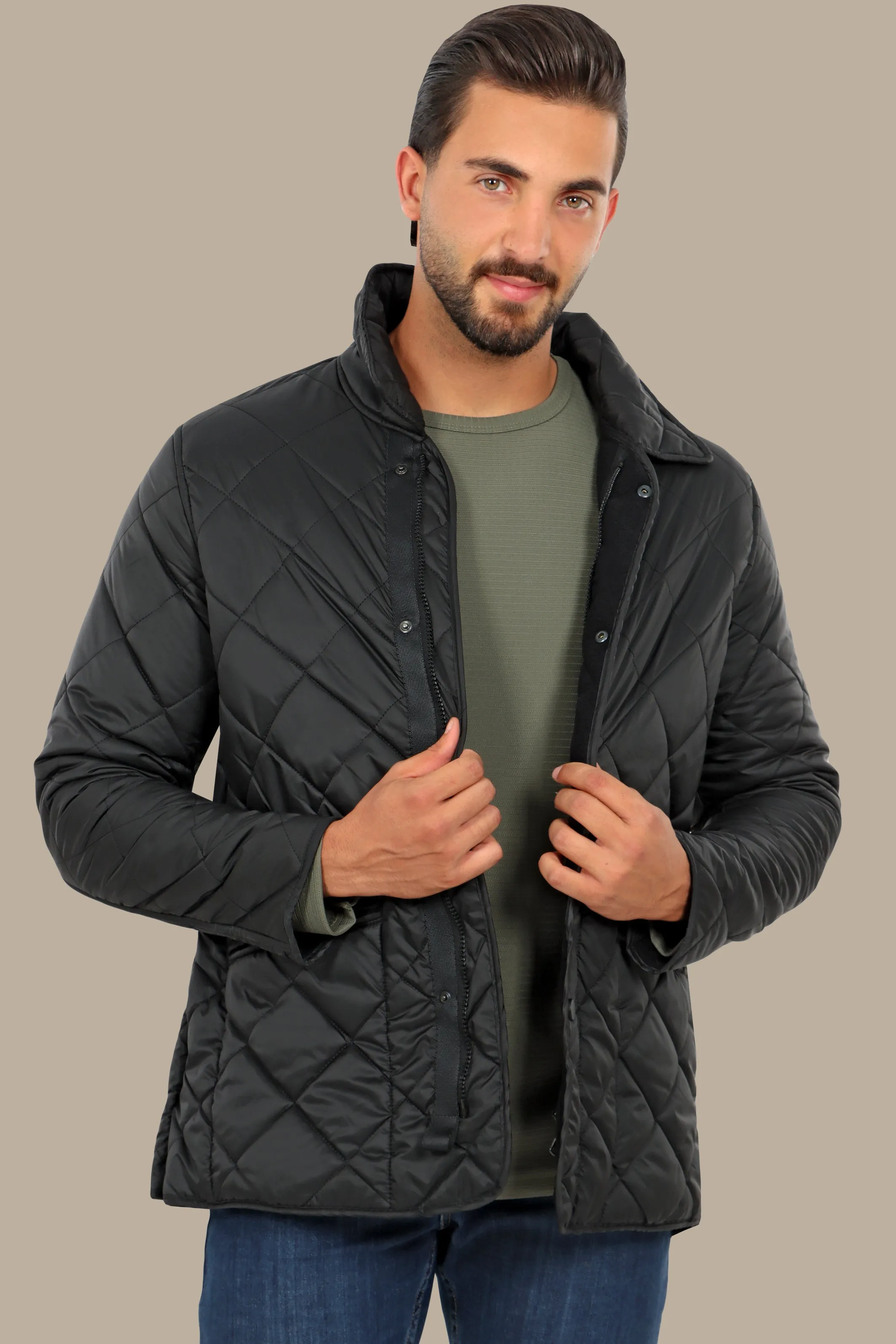 Slant Pocket Lightweight Puffer Jacket