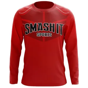 Smash It Sports Long Sleeve Shirt - Smash Logo (Red/Black)