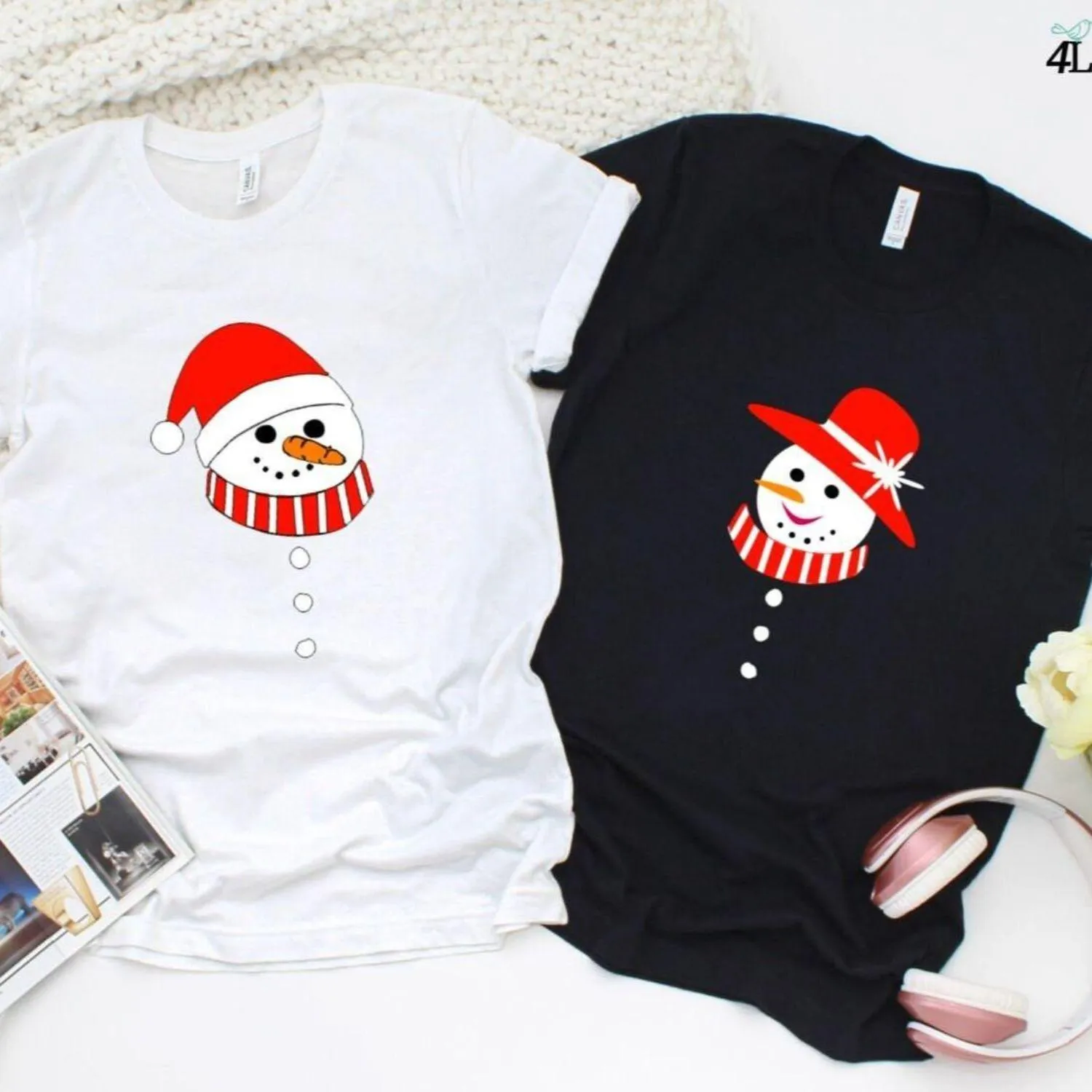 Snowman Couple Matching Set - His and Hers Christmas Outfit