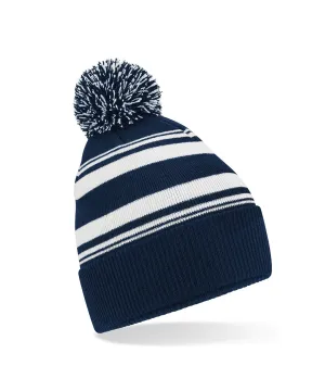 Striped fan beanie | French Navy/White