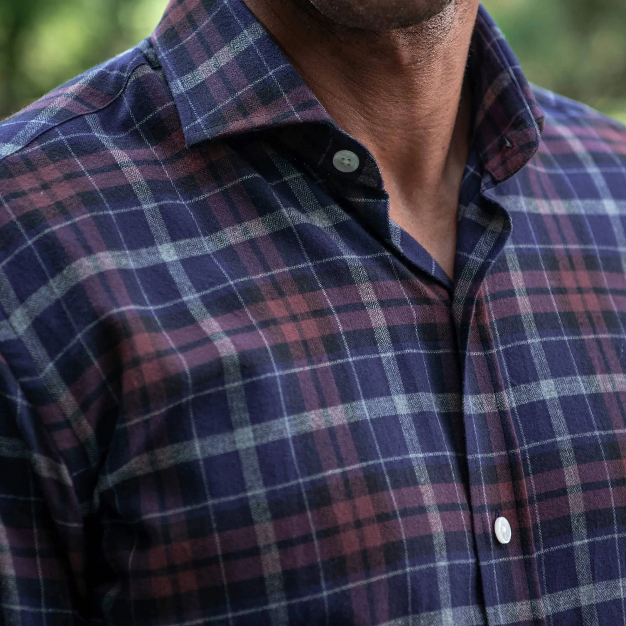 The Dark Multi Blue Whitlock Plaid Custom Shirt