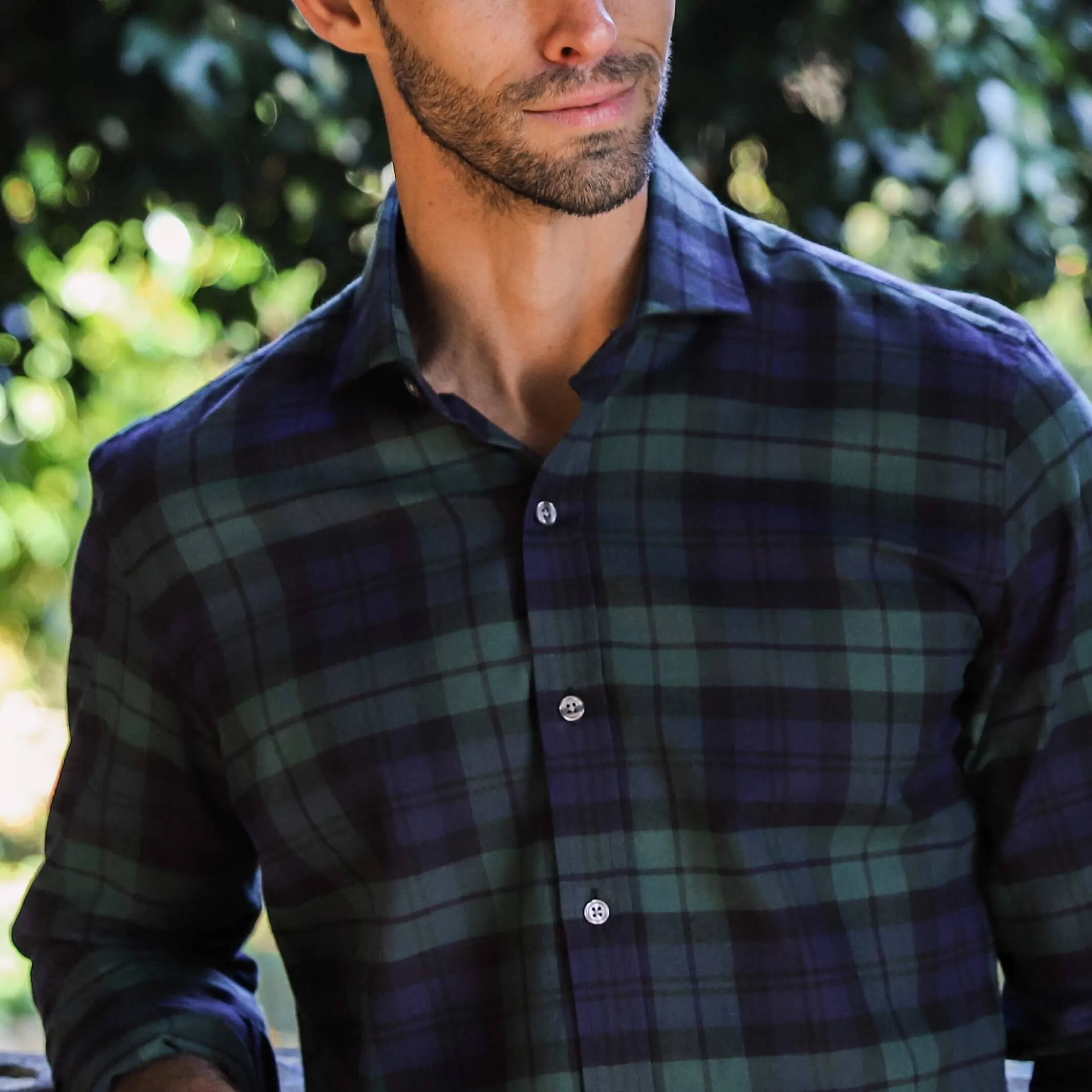 The Navy Gibbs Flannel Custom Shirt