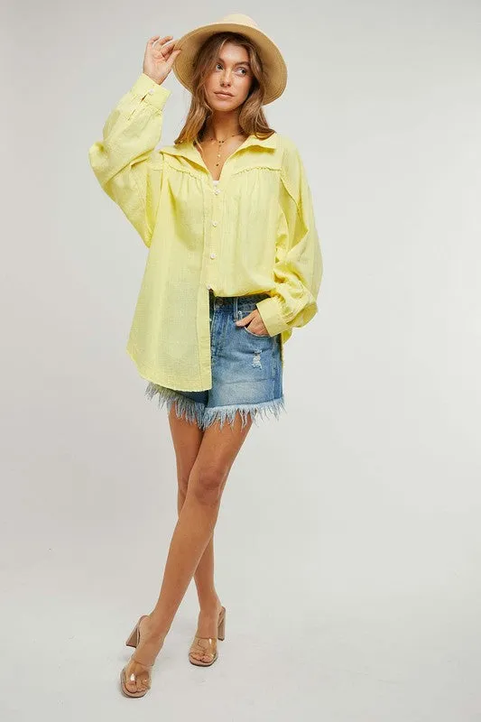 Top - " Davi & Dani" Button Down Relaxed Fit