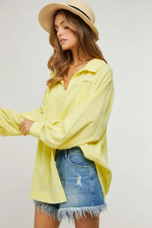 Top - " Davi & Dani" Button Down Relaxed Fit