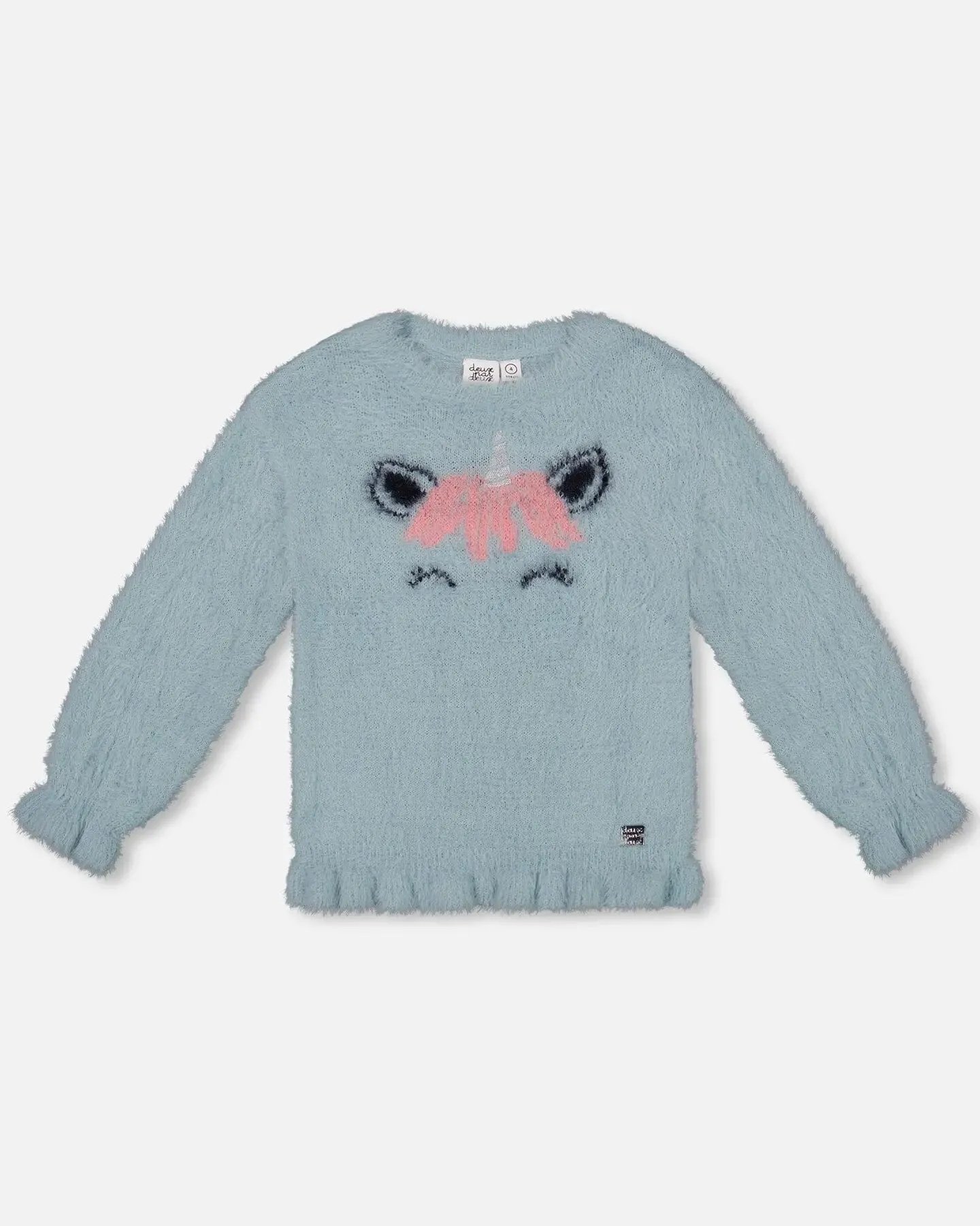 Unicorn Sweater Hairy Knit Turquoise