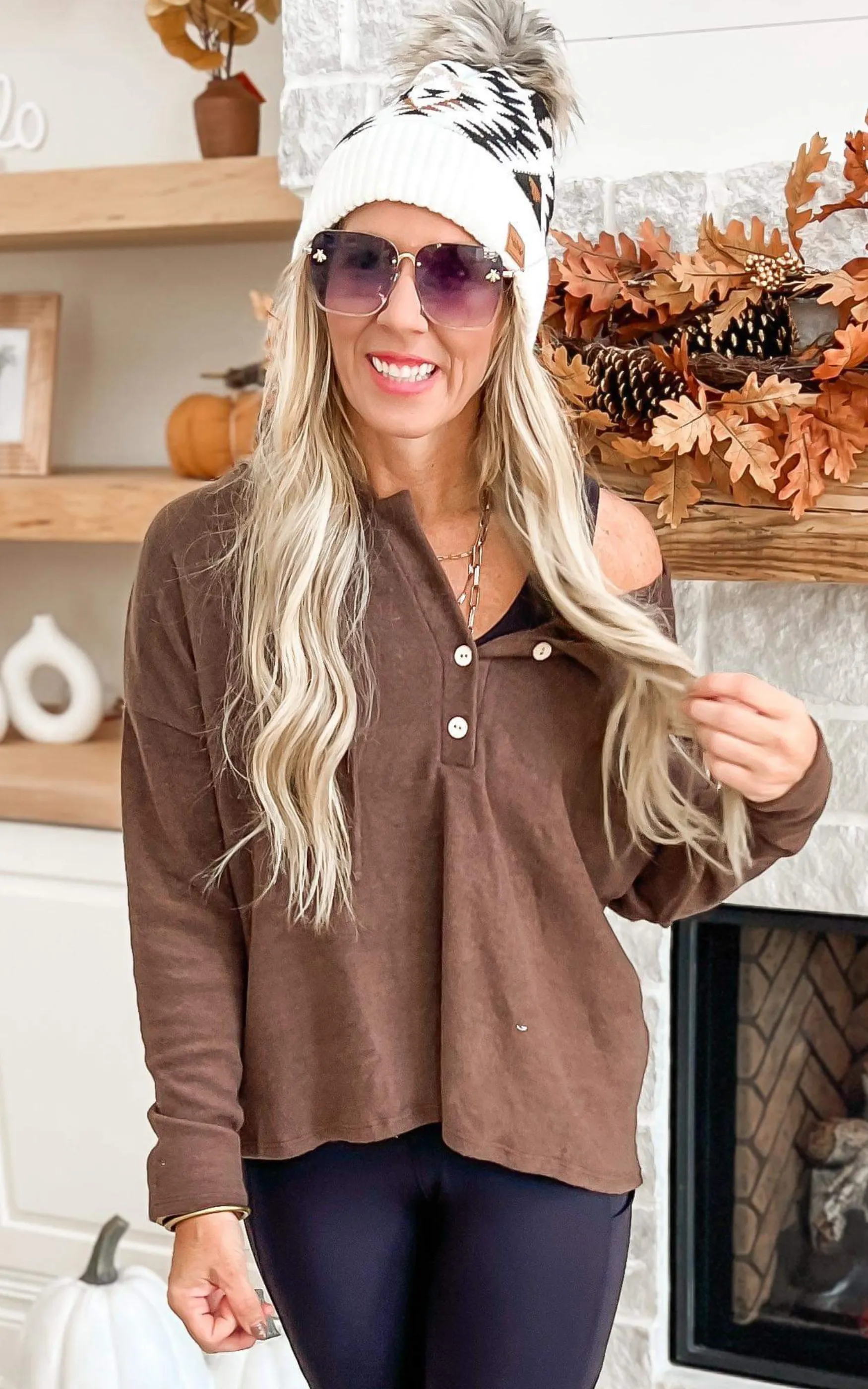 Warm and Fuzzy Brown Soft Knit Hoodie - Final Sale