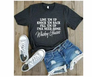 Whiskey Glasses Country Music Women's T-Shirt