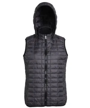 Womens honeycomb hooded gilet | Black